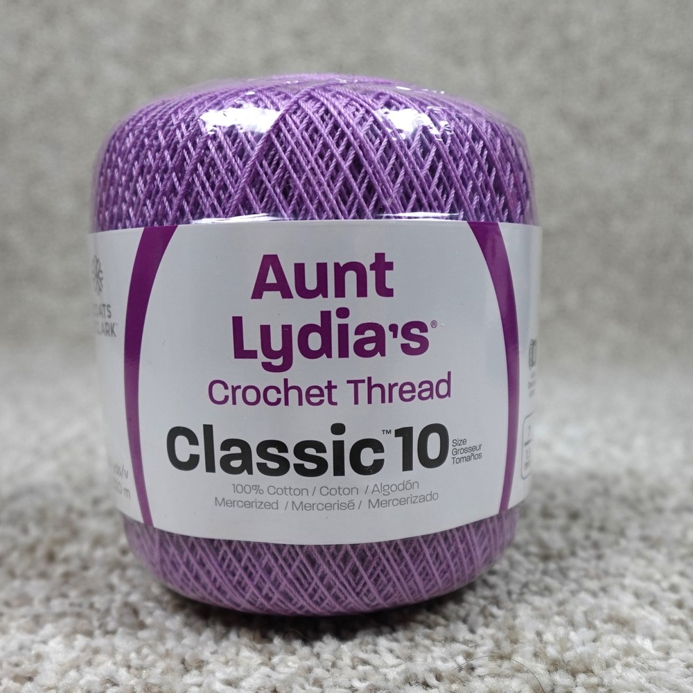 Aunt Lydia's Classic 10 Crochet Thread Wood Violet 0495 350 Yards Cotton